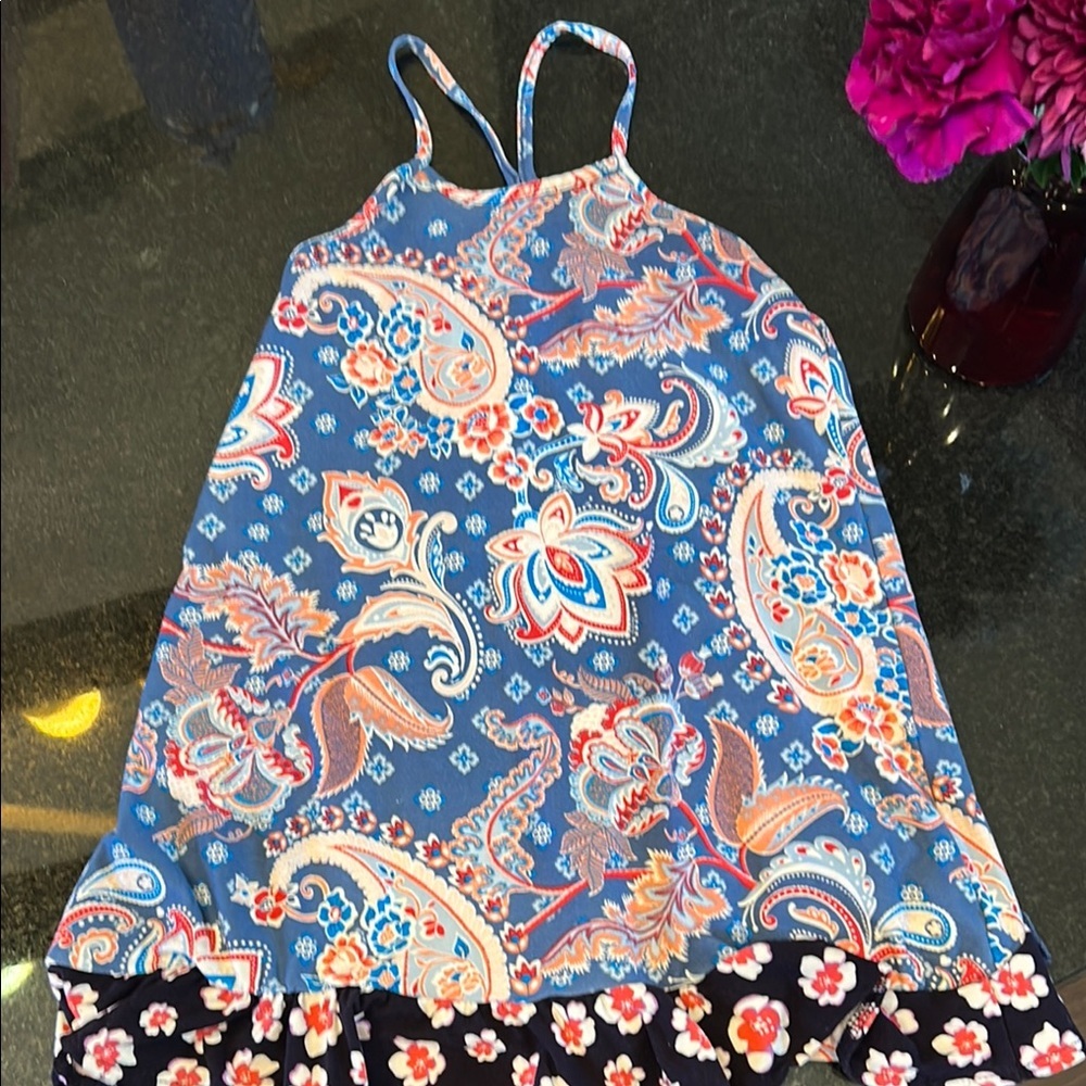 Kiss Blue and Orange Paisley Tank Top